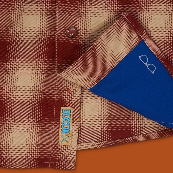 Dixxon Pueblo Mens Flannel Tan Desert Red Maroon - Picture 4 of 4